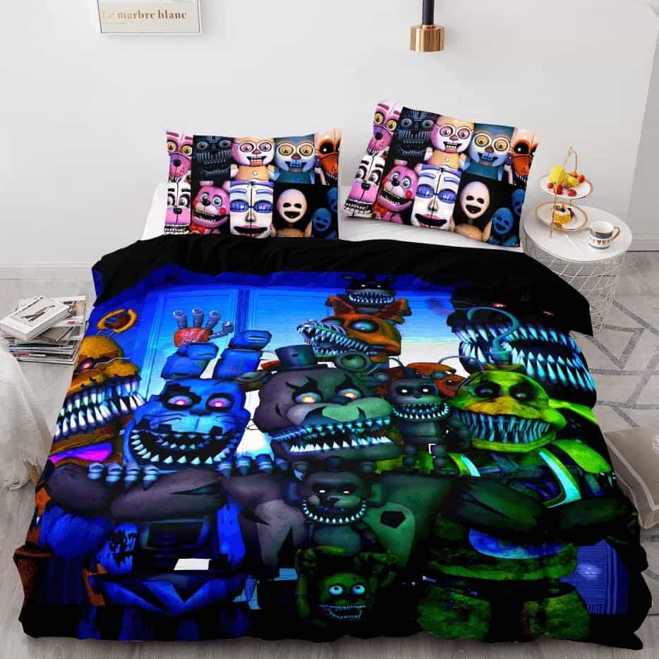 Game Five Nights at Freddy’s Bedding Sets – Duvet Cover, Flatsheet, Pillowcases Perfect Gift For Fans Style 3, For Halloween