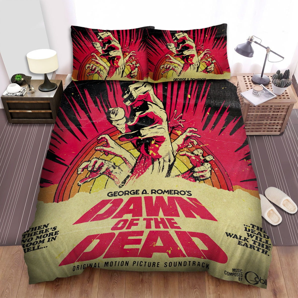 Goblin Dawn Of The Dead Album Cover Bedding Sets, Duvet Cover Flatsheet Gift For Wife, Husband, Besties, For Halloween