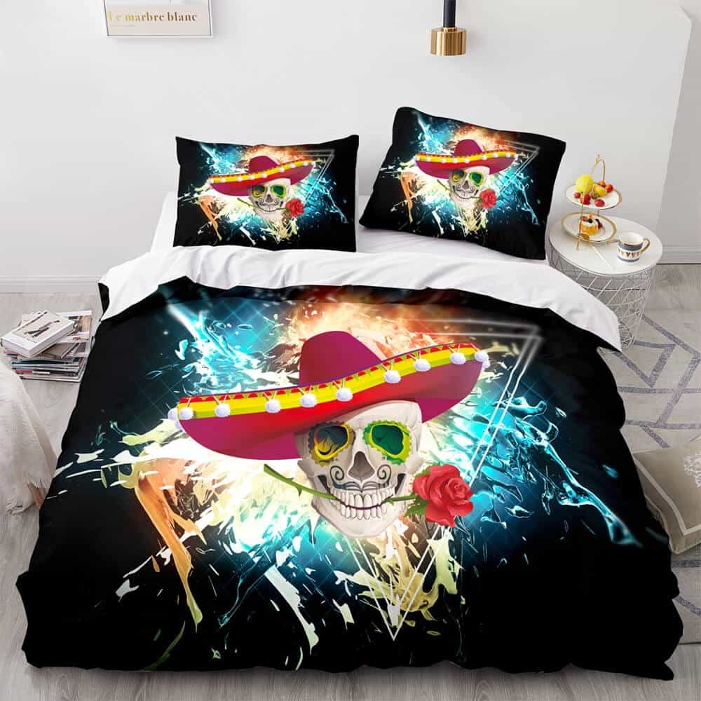 Halloween Horror Skeleton Skull Bedding Sets Gift For Birthday, Halloween, Christmas, Father’s Day