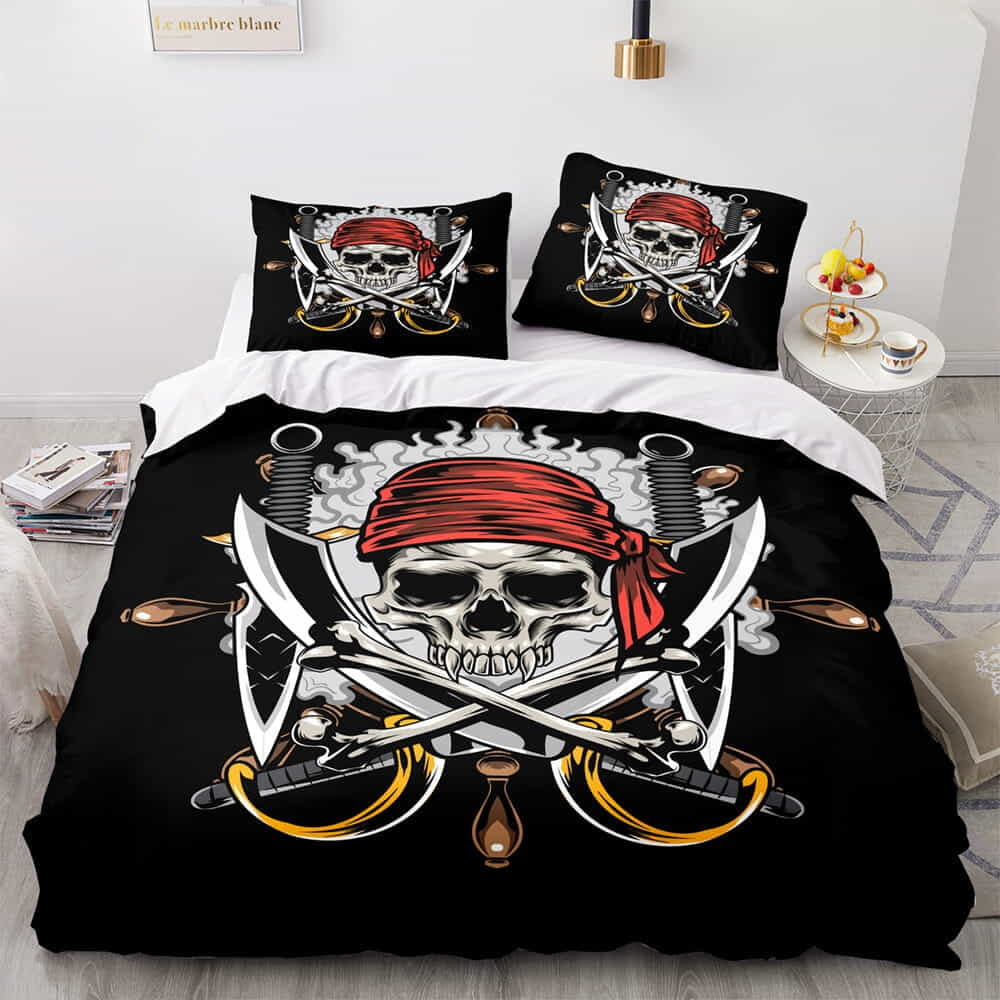 Halloween Horror Skeleton Skull Bedding Sets Gift For Birthday, Halloween, Christmas, Father’s Day Style 2