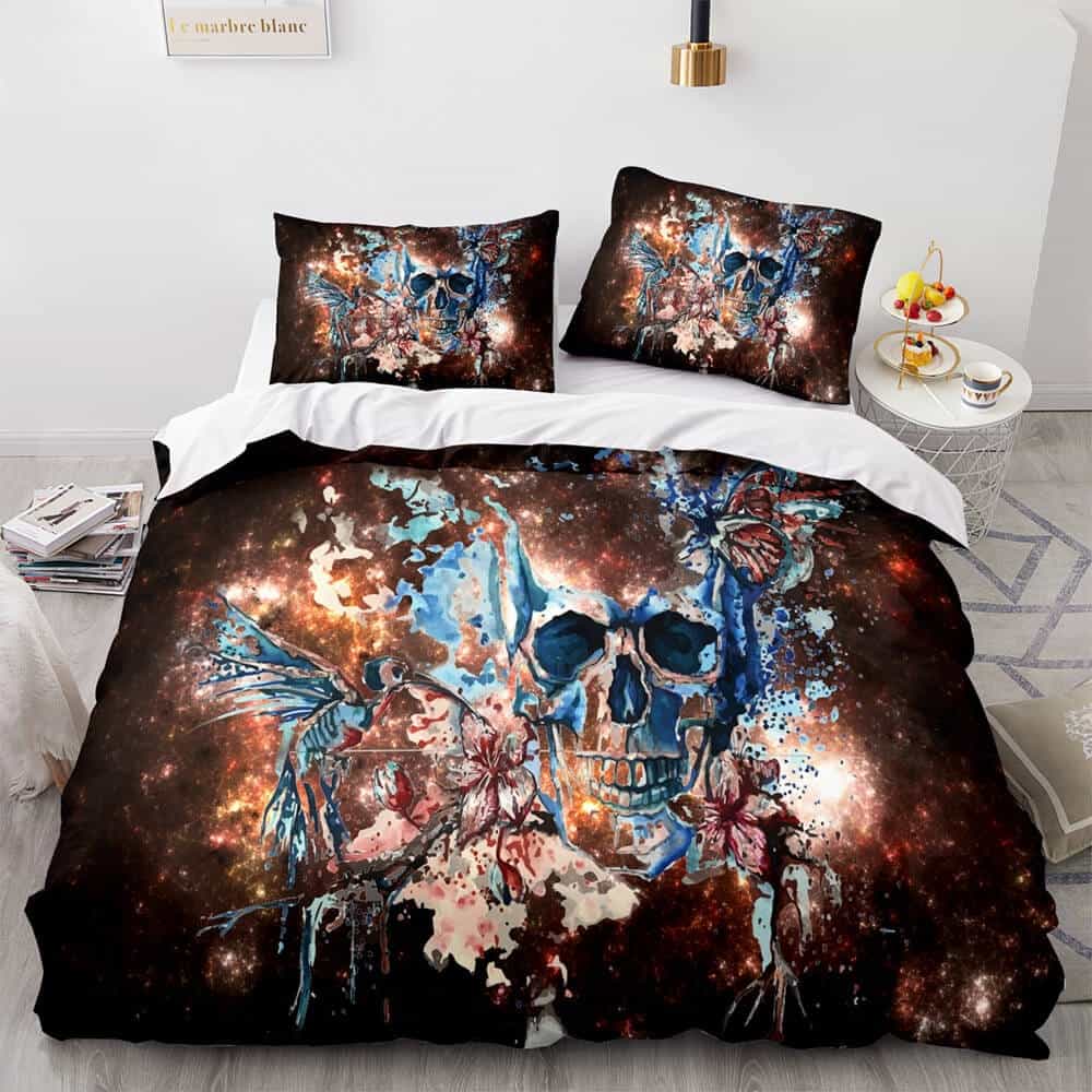 Halloween Horror Skeleton Skull Bedding Sets Gift For Mother’s day, Father’s day
