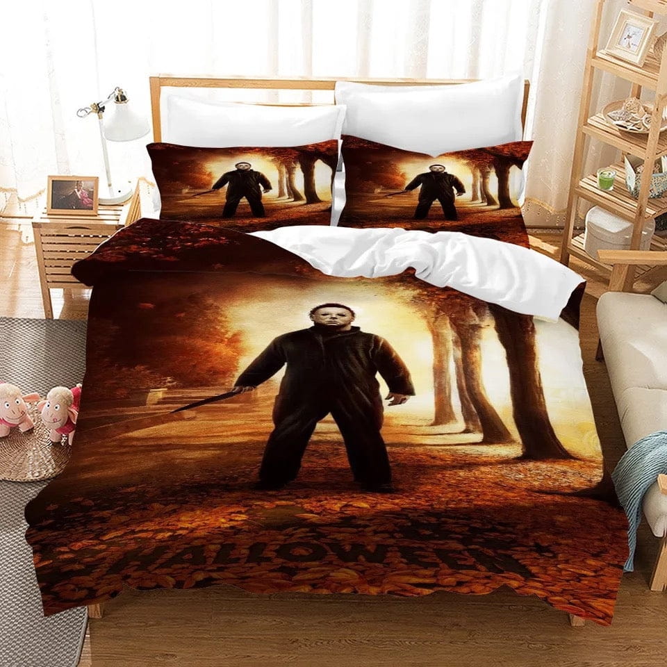 Halloween Michael Myers Horror Movie Bedding Sets Gift For Christmas, Birthday, Thanksgiving