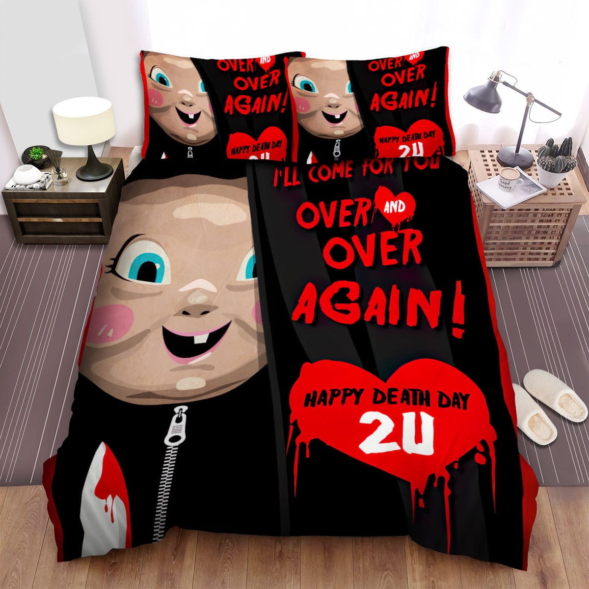 Happy Death Day 2u (2019) I’ll Come For You Over And Over Again Bedding Sets – Duvet Cover, Flatsheet, Pillowcases For Every Bedroom, For Halloween