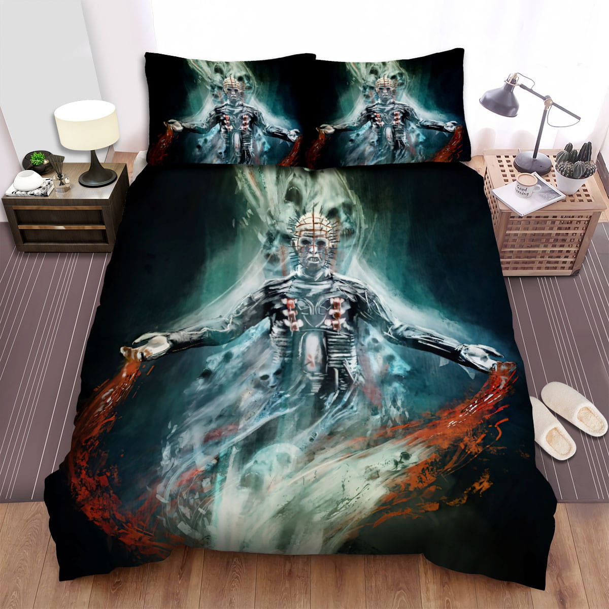 Hellraiser Clive Barker’s Movie Poster Duvet Cover, Flastsheet, Pillowcase Bedding Set Gift Ideas For Fans, For Halloween