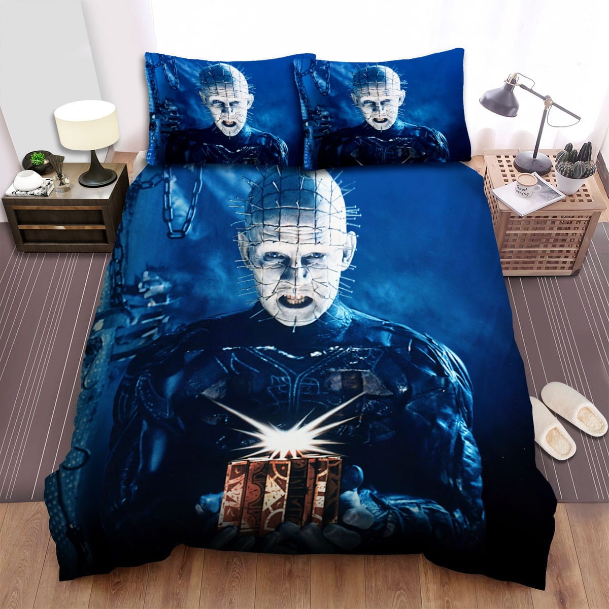 Hellraiser Clive Barker’s The Men With A Cube With Light Movie Poster Bedding Sets, Duvet Cover Flatsheet Gift For Wife, Husband, Besties, For Halloween