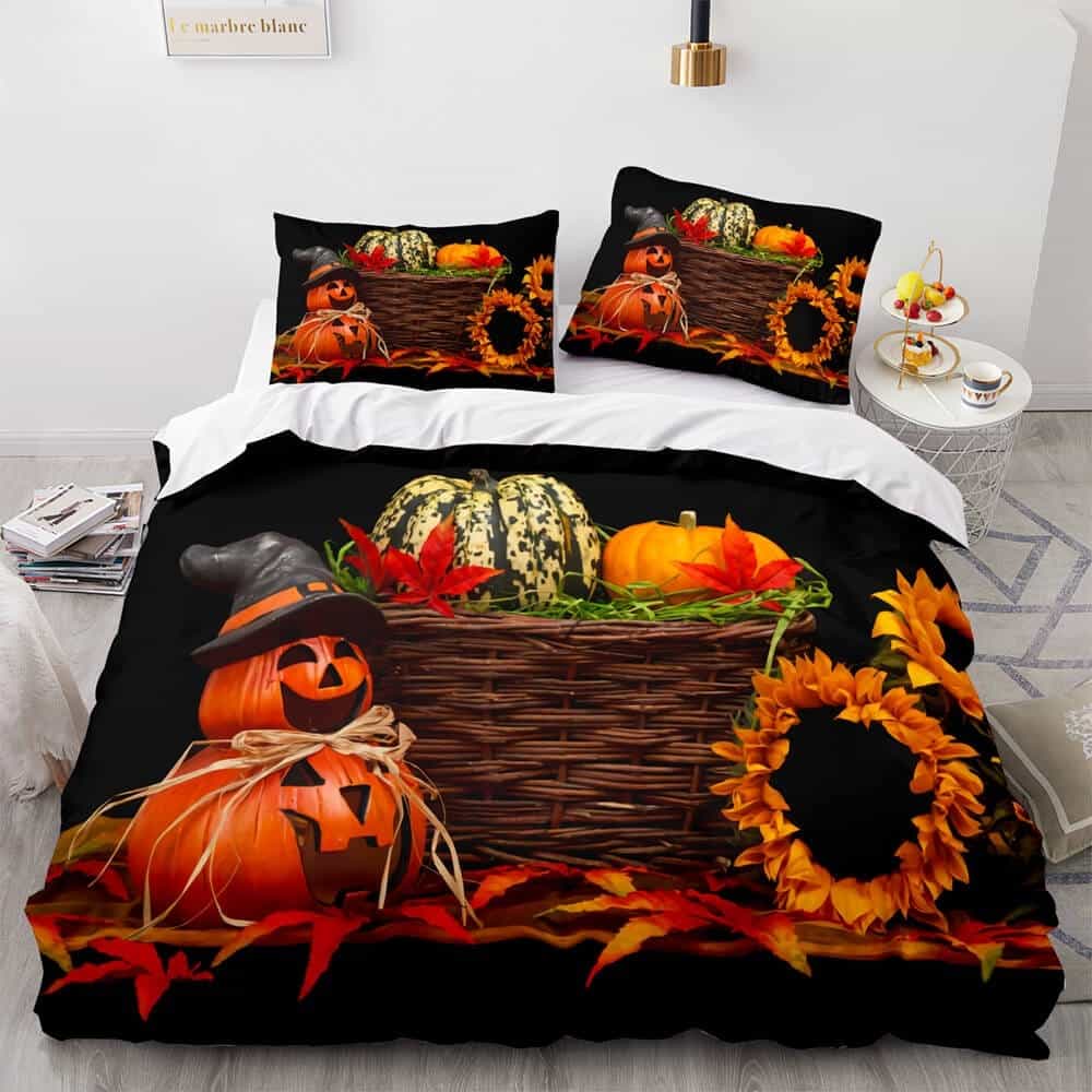 Horror Halloween Decor Bedding Sets – Duvet Cover, Flatsheet, Pillowcases Perfect Gift For Fans Style 2