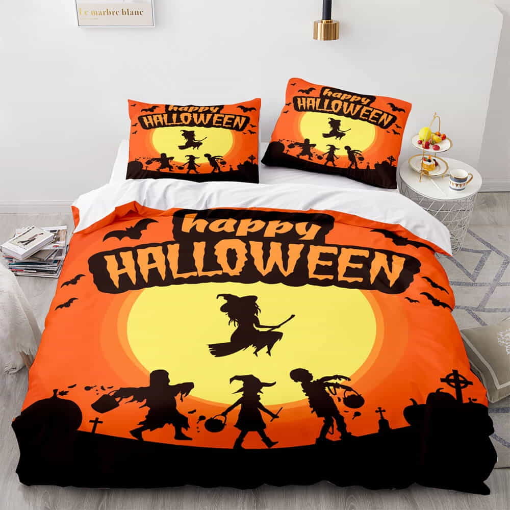 Horror Halloween Decor Bedding Sets Gift For Birthday, Halloween, Christmas, Father’s Day