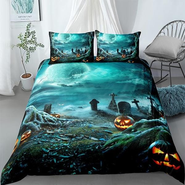 Horror Landscape Bed Sheets Spread Duvet Cover Bedding Sets, For Halloween