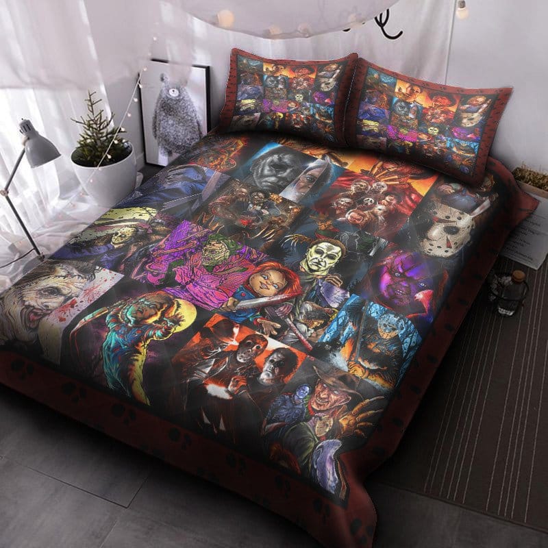 Horror Movies Duvet Cover, Flastsheet, Pillowcase Bedding Set Gift For Fans, Black Friday, Christmas, For Halloween