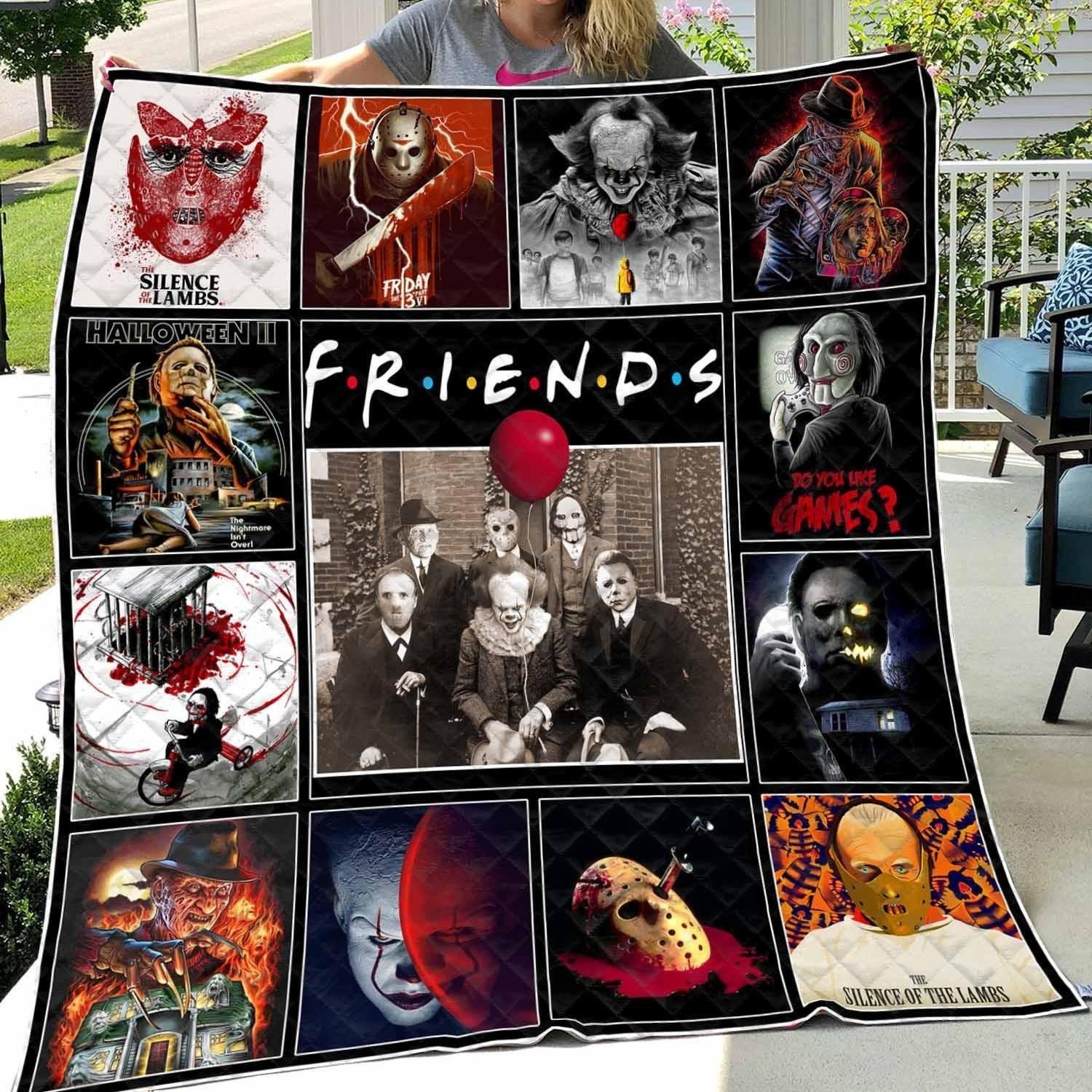 Horror Movies Quilt, Fleece Blanket, Sherpa Blanket Gift For Christmas, Birthday, Halloween