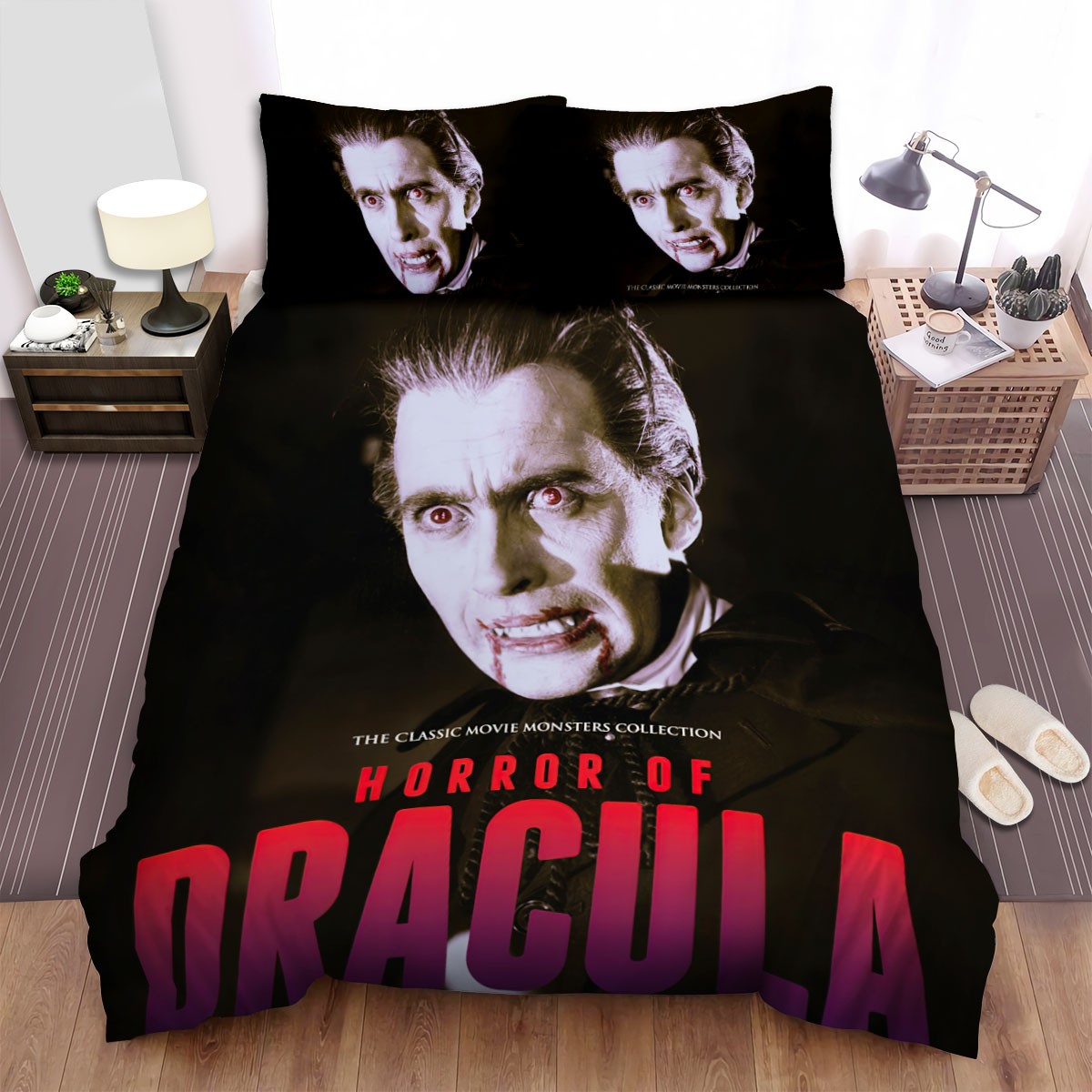 Horror Of Dracula (1958) The Classic Movie Monsters Collection Movie Poster Bed Sheets Spread Comforter Duvet Cover Bedding Sets, For Halloween