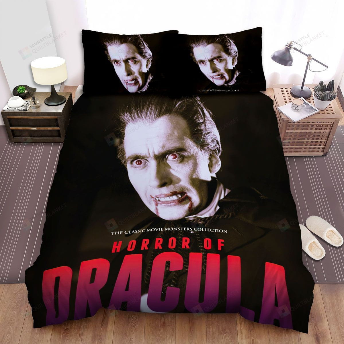 Horror Of Dracula (1958) The Classic Movie Monsters Collection Movie Poster Duvet Cover, Flastsheet, Pillowcase Bedding Set Gift Ideas For Fans, For Halloween