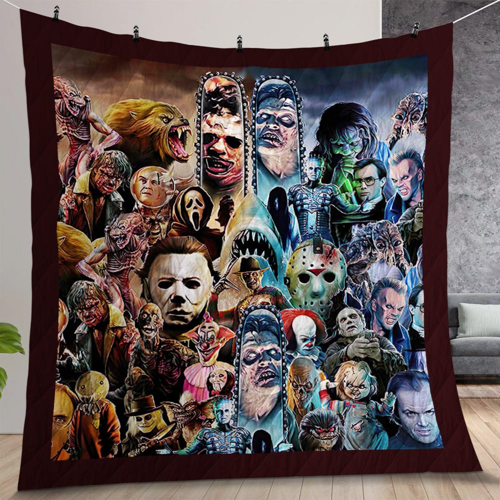 Horror Squad Quilt Gift For Christmas, Birthday, Halloween