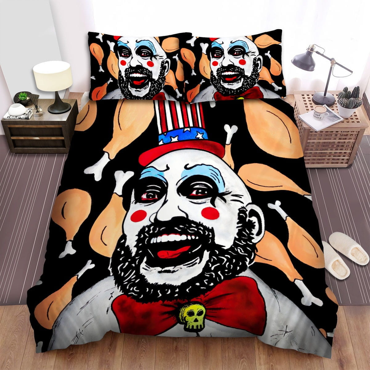 House Of 1000 Corpses (2003) Chicken Movie Poster Bedding Sets – Duvet Cover, Flatsheet, Pillowcases Perfect Gift For Fans, For Halloween