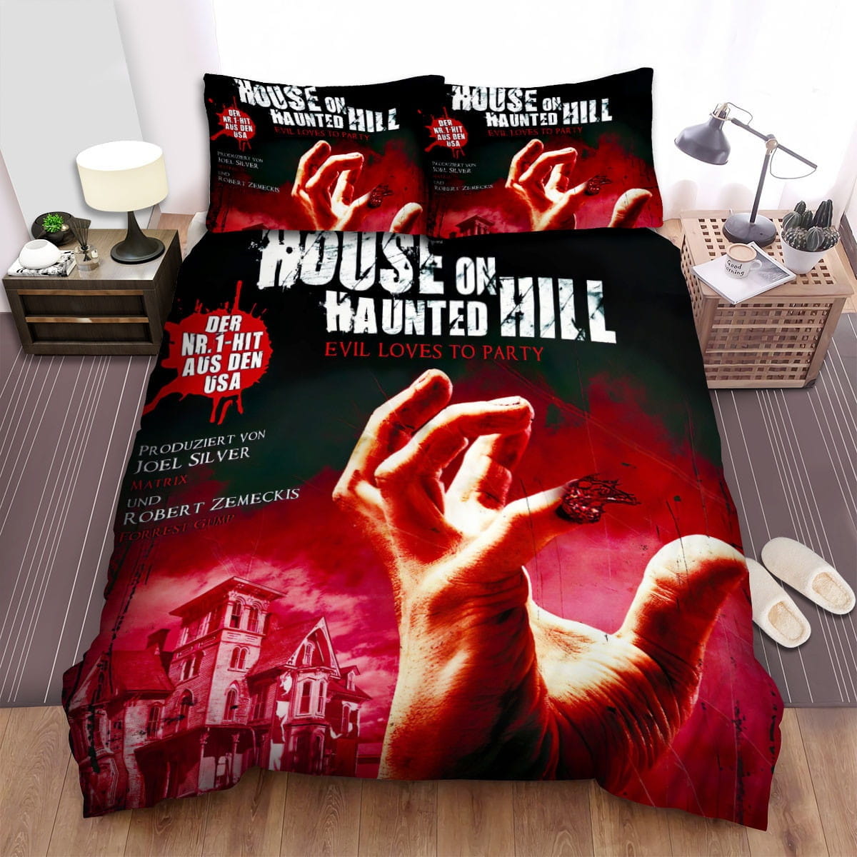 House On Haunted Hill Movie Poster Ii Photo Bedding Set, Duvet Cover Gift For Christmas, Birthday, Thanksgiving, For Halloween