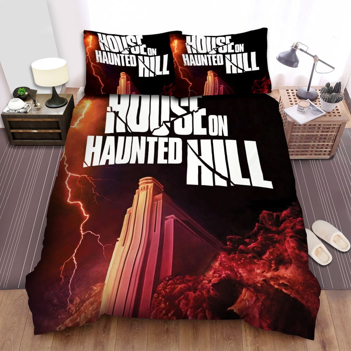 House On Haunted Hill Movie Poster V Photo Bedding Sets Duvet Cover, Flatsheet, Pillowcase For Your Lover, For Halloween