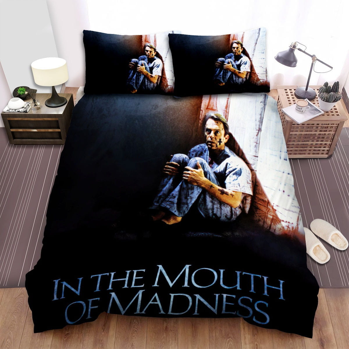 In The Mouth Of Madness Scared Decorative Bedding Sets with Duvet Cover, Flatsheet, Pillowcases, For Halloween