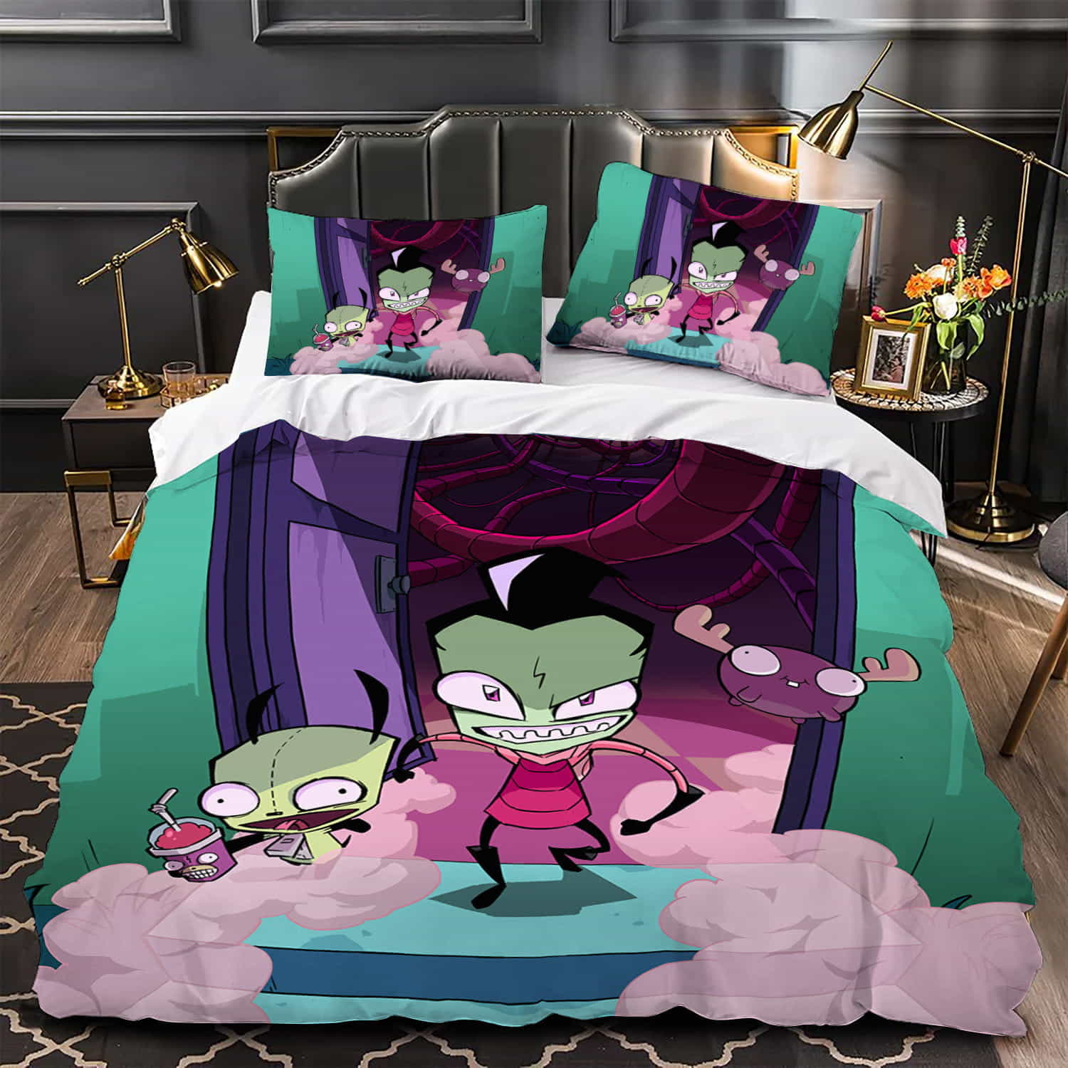 Invader Zim Entering The House The Horror Zim The Duvet Cover, Bedding Set Gifts For Birthday Christmas Thanksgiving Black Friday, For Halloween