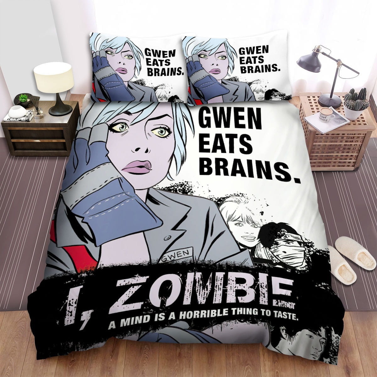 Izombie (2015-2019) A Mind Is A Horrible Thing To Taste Artwork Bedding Sets, Duvet Cover Flatsheet Gift For Wife, Husband, Besties, For Halloween