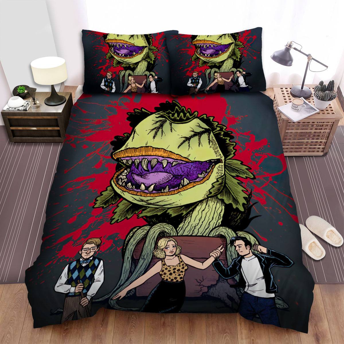 Little Shop Of Horrors Blood Bed Sheets Spread Comforter Duvet Cover Bedding Sets, For Halloween