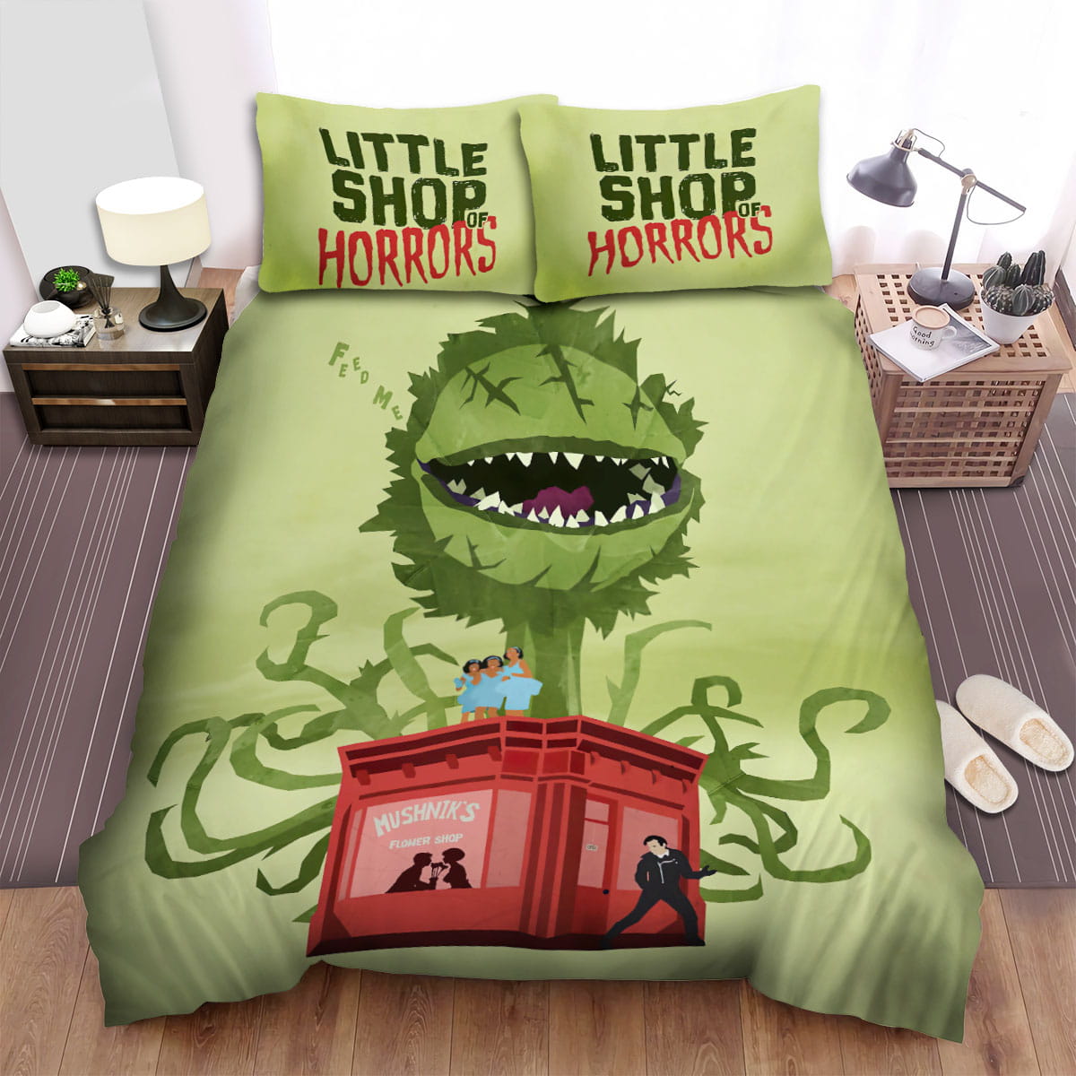 Little Shop Of Horrors Mushniks Bed Sheets Spread Duvet Cover Bedding Sets, For Halloween