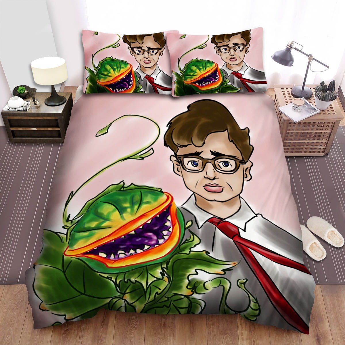 Little Shop Of Horrors Painting Art Bedding Sets, Duvet Cover Flatsheet Gift For Wife, Husband, Besties, For Halloween