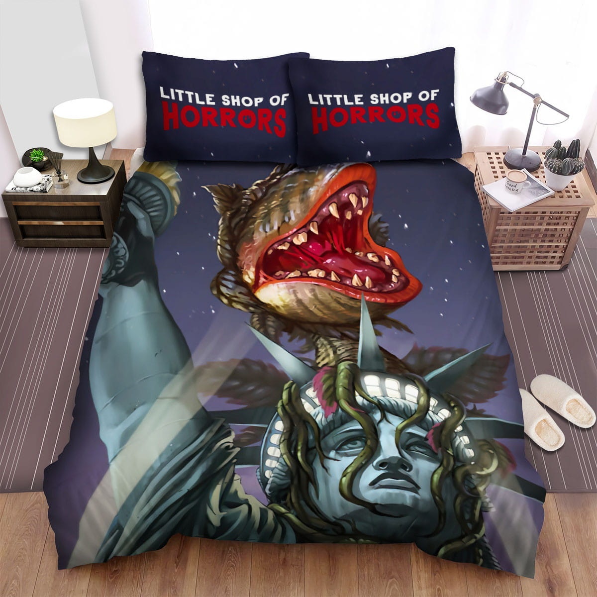 Little Shop Of Horrors Statue Of Liberty Bedding Sets – Duvet Cover, Flatsheet, Pillowcases For Every Bedroom, For Halloween