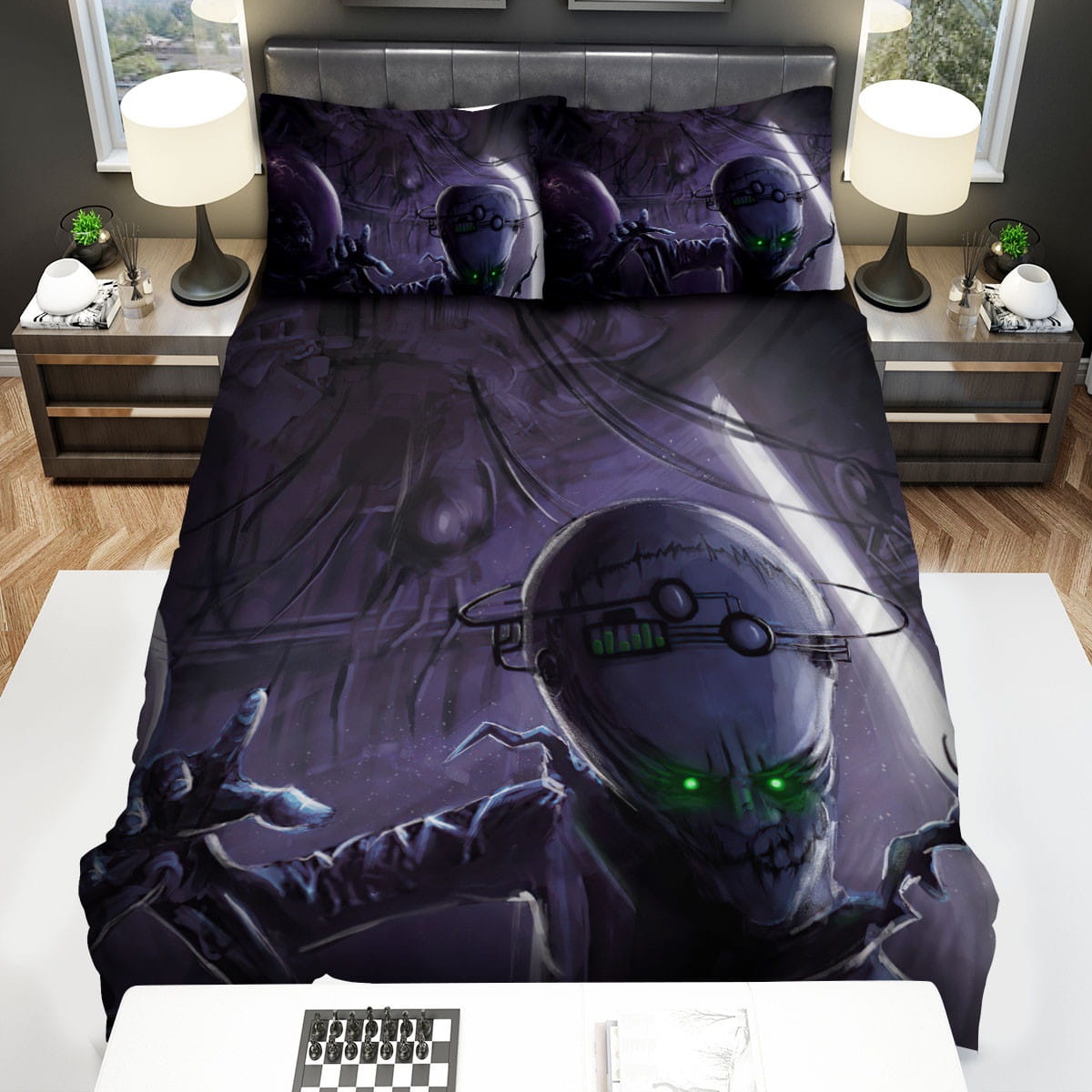 Megamind & Minion Horror Style Artwork Bedding Sets Duvet Cover, Flatsheet, Pillowcase For Your Lover, For Halloween