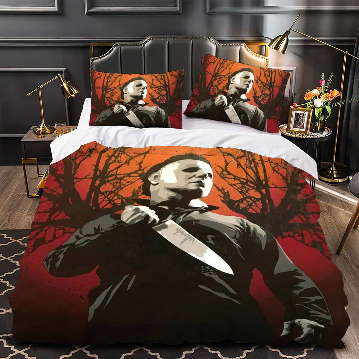 Michael Myers Duvet Cover, Bedding Set Gift For Christmas, Black Friday, Thanksgiving, For Halloween