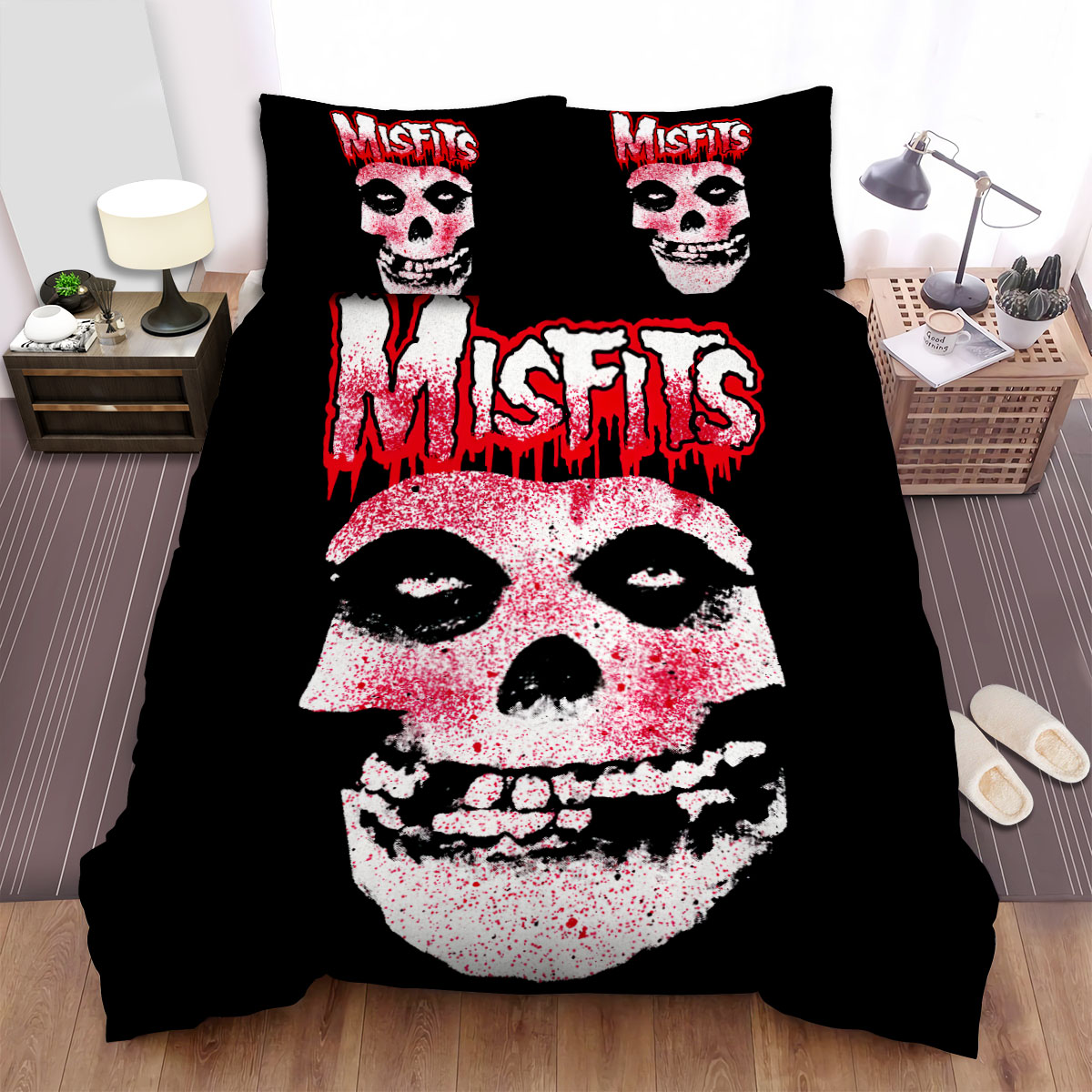 Misfits Horror Artwork Bed Sheets Spread  Duvet Cover Bedding Sets, For Halloween
