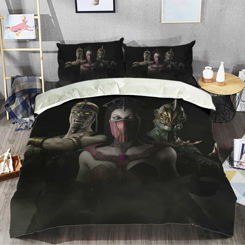 Mortal Kombat X Horror Pack Bedding Set Duvet Cover, Flatsheet, 2 Pillowcase, For Halloween