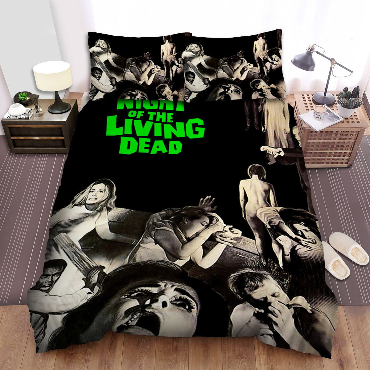 Night Of The Living Dead (1968) Movie Scary Faces Duvet Cover, Bedding Set Gifts For Black Friday Christmas Thanksgiving Black Friday, For Halloween