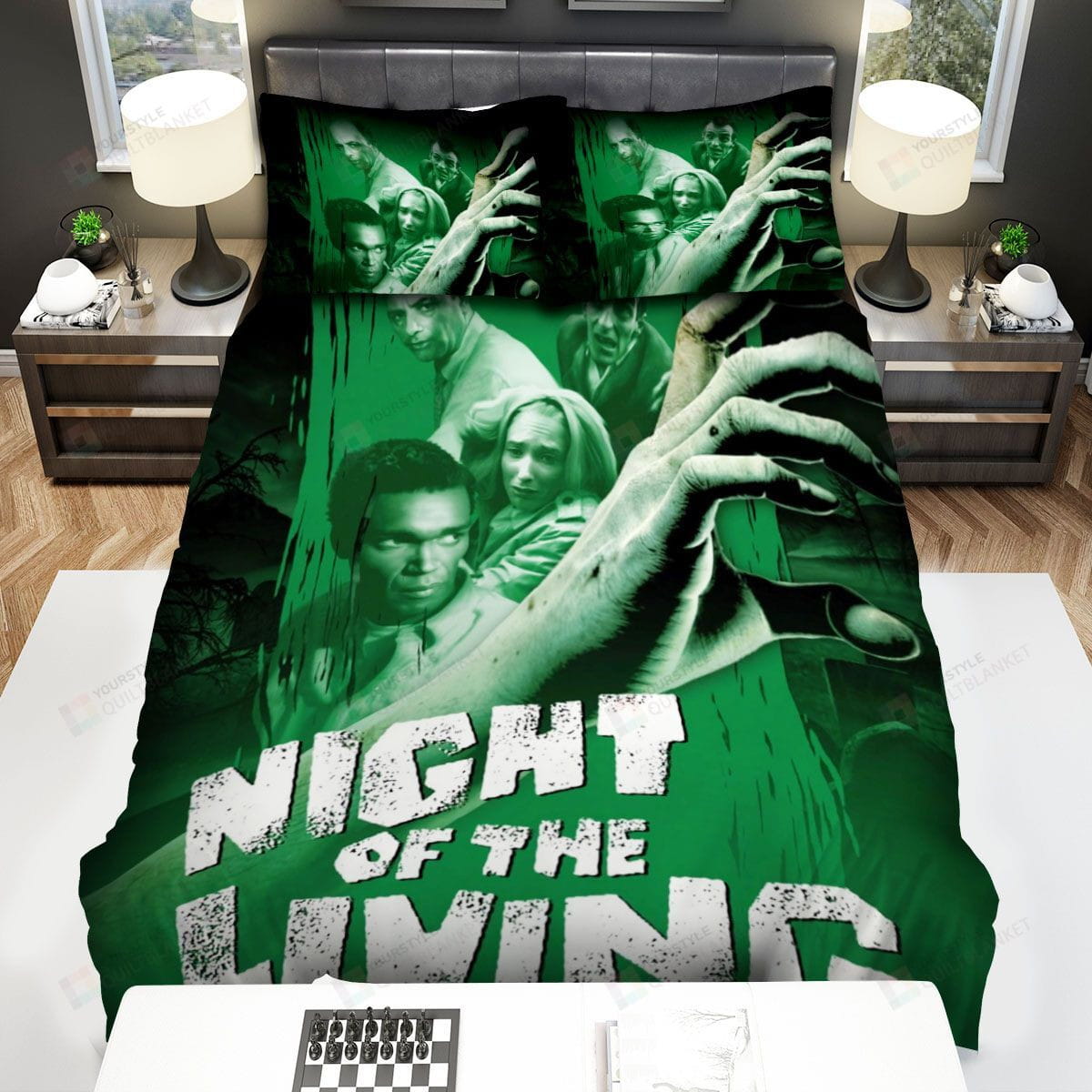 Night Of The Living Dead Movie Poster Iii Photo Duvet Cover, Flastsheet, Pillowcase Bedding Set Gift For Fans, Black Friday, Christmas, For Halloween