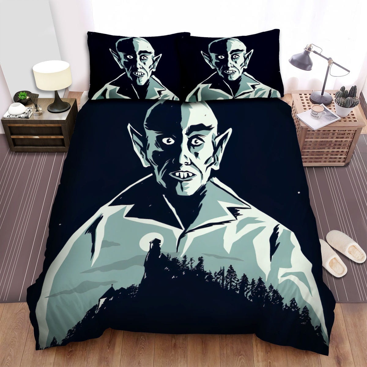 Nosferatu (1922) A Symphony Of Horror Movie Poster Bedding Sets, Duvet Cover Flatsheet Gift For Christmas, Birthday, Halloween