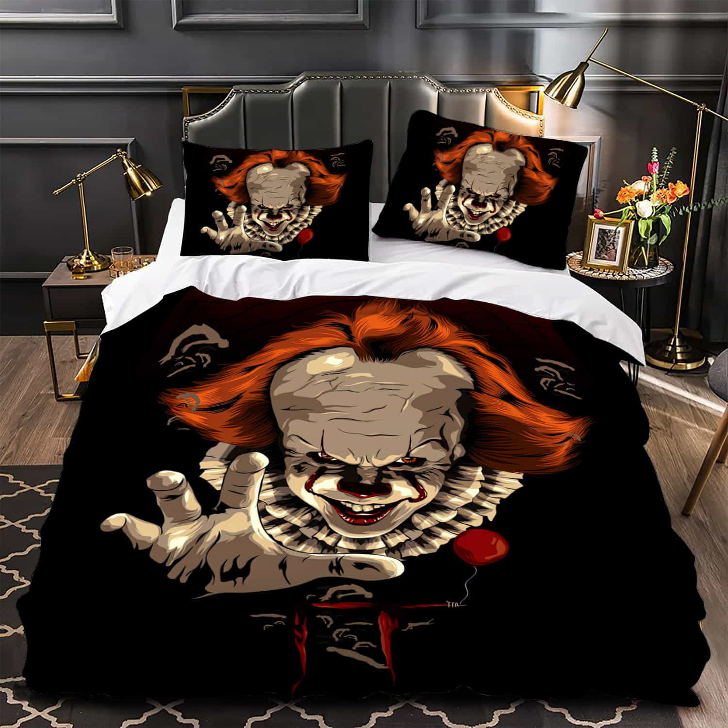 Pennywise From It, Take My Hand Duvet Cover, Flastsheet, Pillowcase Bedding Set Gift For Fans, Black Friday, Christmas, For Halloween