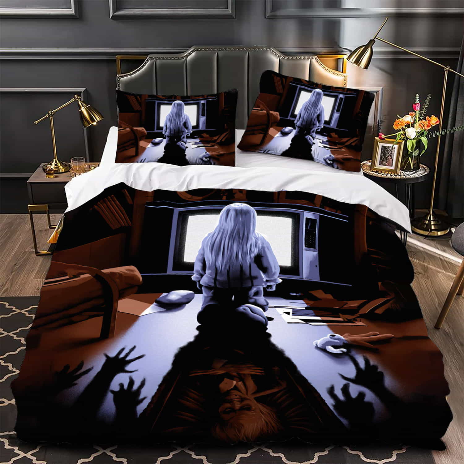 Poltergeist Horror Poster Duvet Cover, Flastsheet, Pillowcase Bedding Set Gift For Fans, Black Friday, Christmas, For Halloween