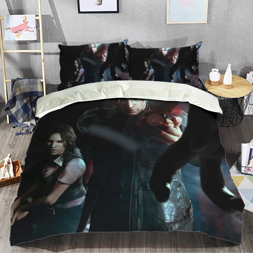 Resident Evil 6 (2012 Video Game) Bedding Set Duvet Cover, Flatsheet, Pillowcase, For Halloween