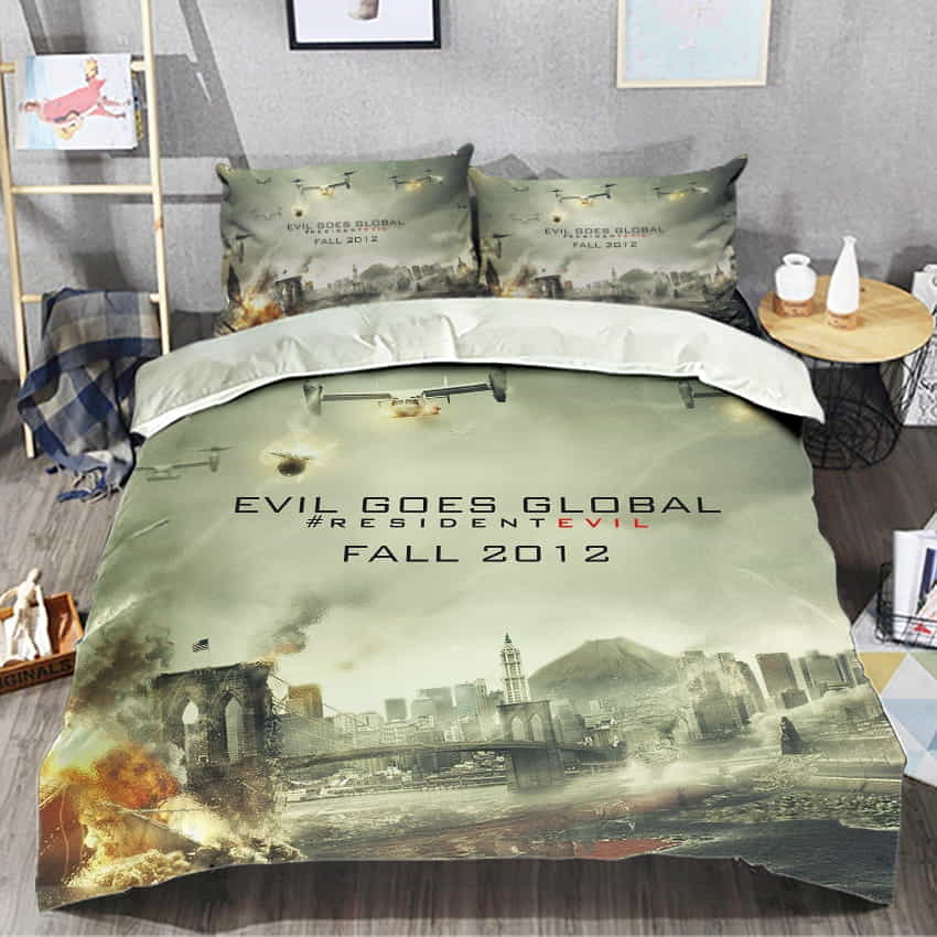 Resident Evil Retribution 2012 Duvet Cover, Flastsheet, Pillowcase Bedding Set Gift For Fans, Birthdays, For Halloween