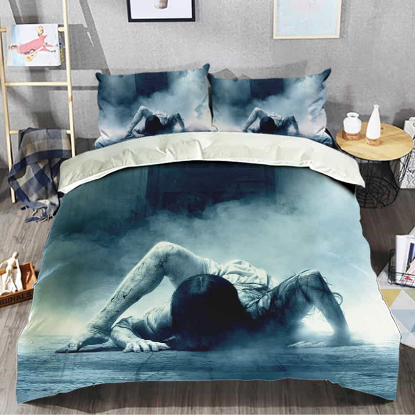 Rings Horror Movie 4K Bedding Set Duvet Cover For Birthday, Patrick’s Day, For Halloween