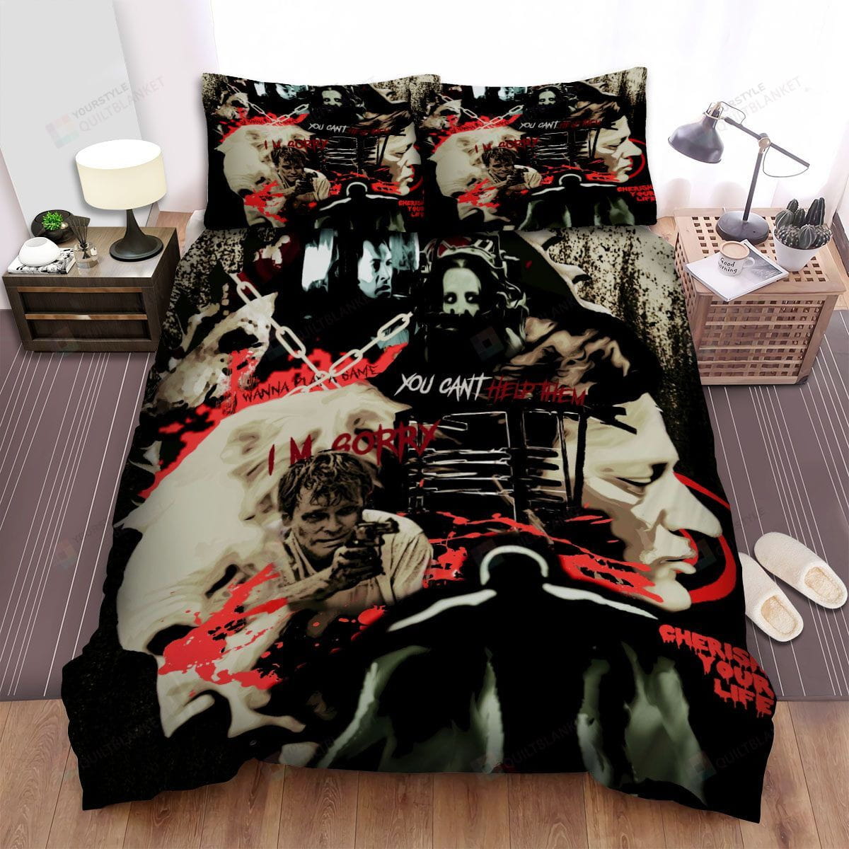 Saw (2004) Movie Art Duvet Cover, Flastsheet, Pillowcase Bedding Set Gift For Fans, Black Friday, Christmas, For Halloween