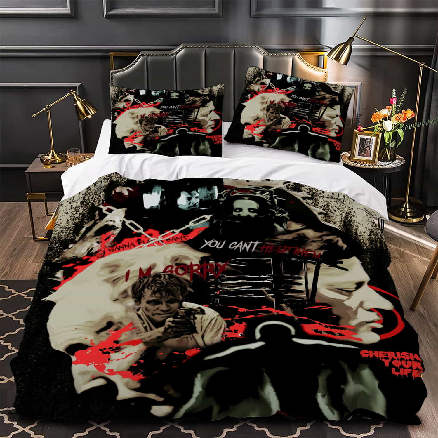 Saw (2004) Movie Art Duvet Cover, Flastsheet, Pillowcase Bedding Set Gift For Fans, Black Friday, Christmas, For Halloween