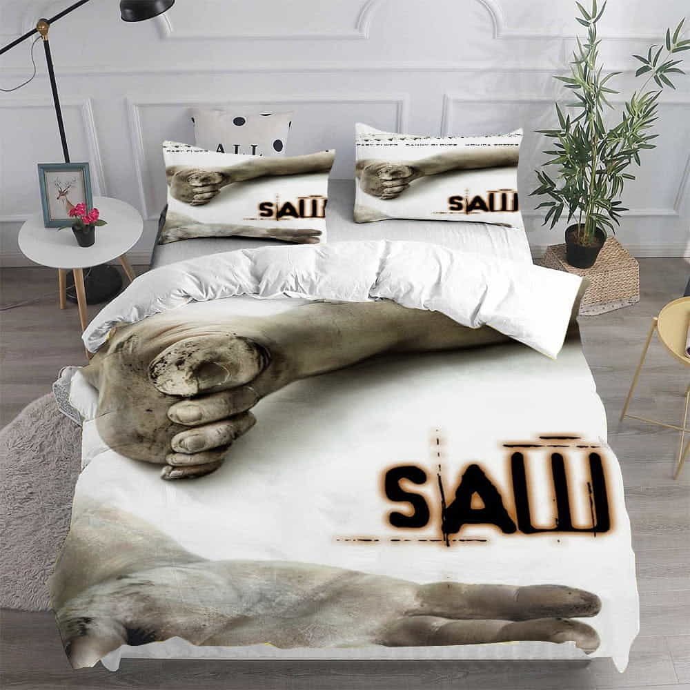 Saw Bedding Sets Duvet Cover, Flatsheet, Pillowcases Perfect Gift For Fans, For Halloween