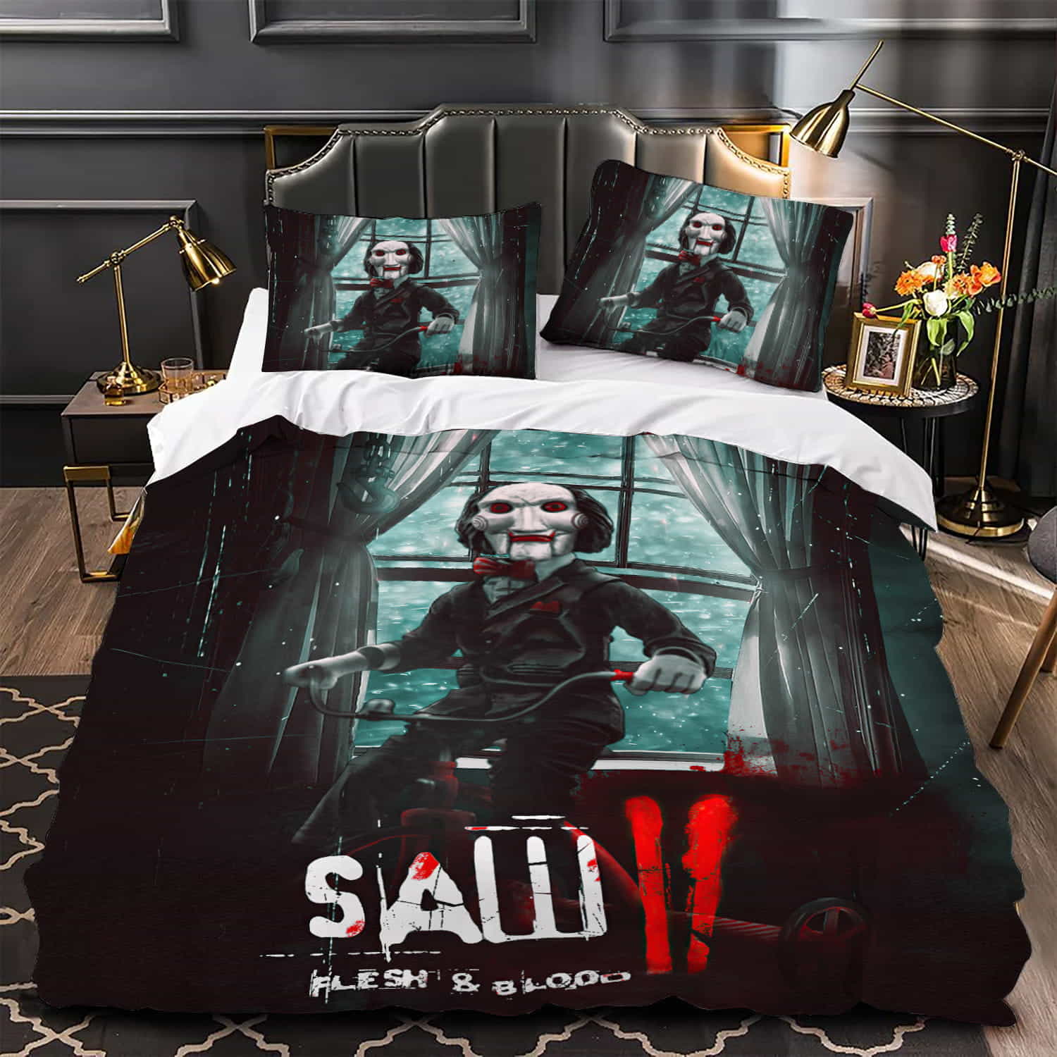 Saw Ii Movie Poster Ver 11 Duvet Cover, Bedding Set Gift For Christmas, Black Friday, Thanksgiving, For Halloween