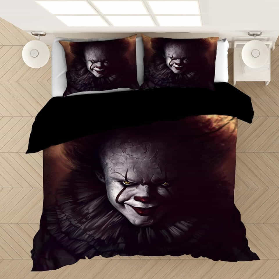 Stephen King’s It Pennywise Bedding Sets – Duvet Cover, Flatsheet, Pillowcases Perfect Gift For Fans, For Halloween
