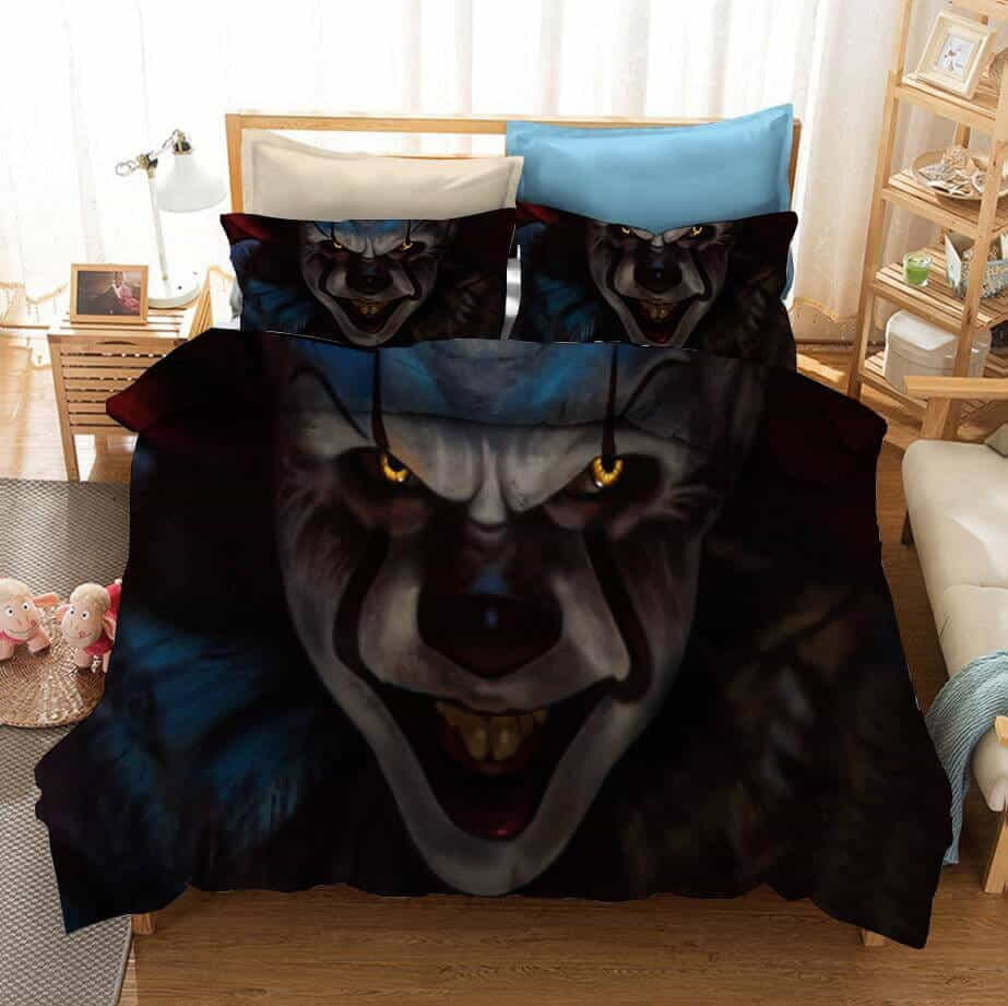 Stephen King’s It Pennywise Bedding Sets Gift For Birthday, Halloween, Christmas, Father’s Day