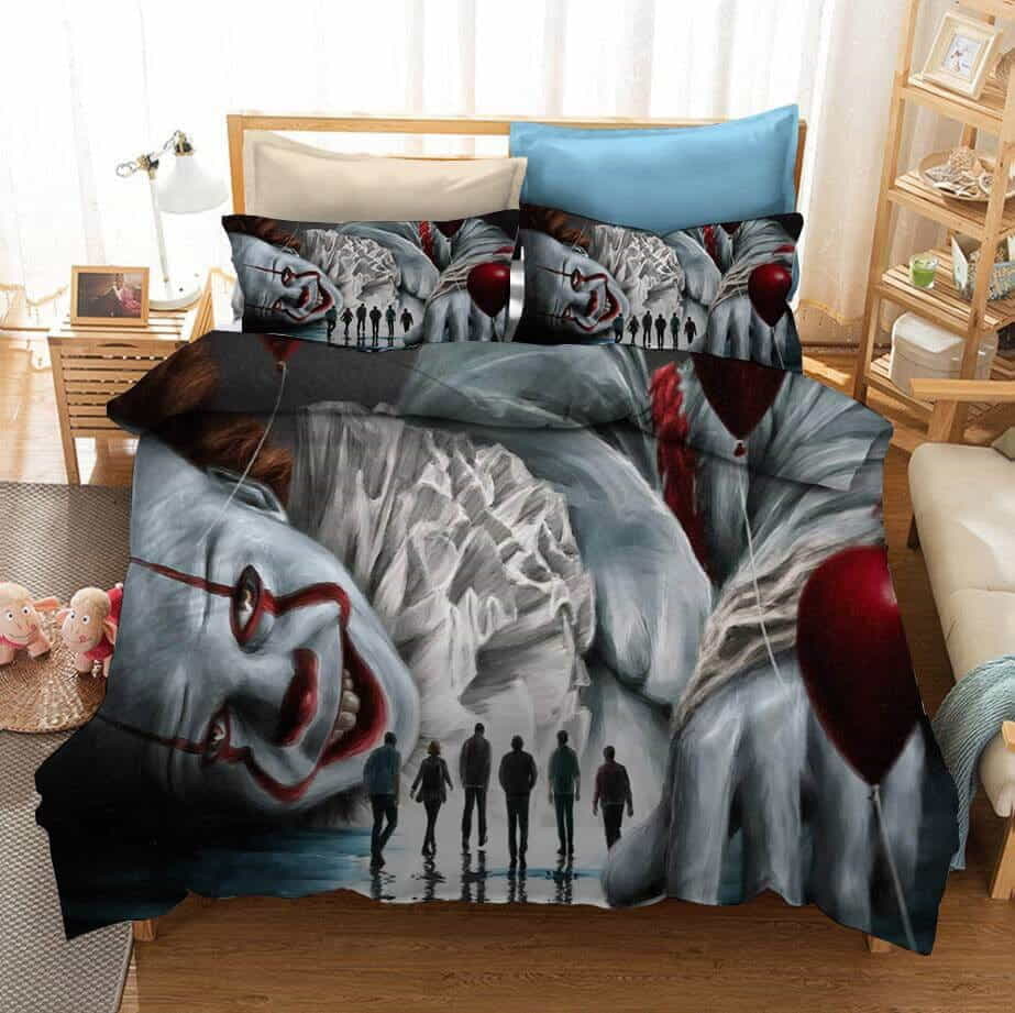 Stephen King’s It Pennywise Bedding Sets Gift For Mother’s day, Father’s day, For Halloween