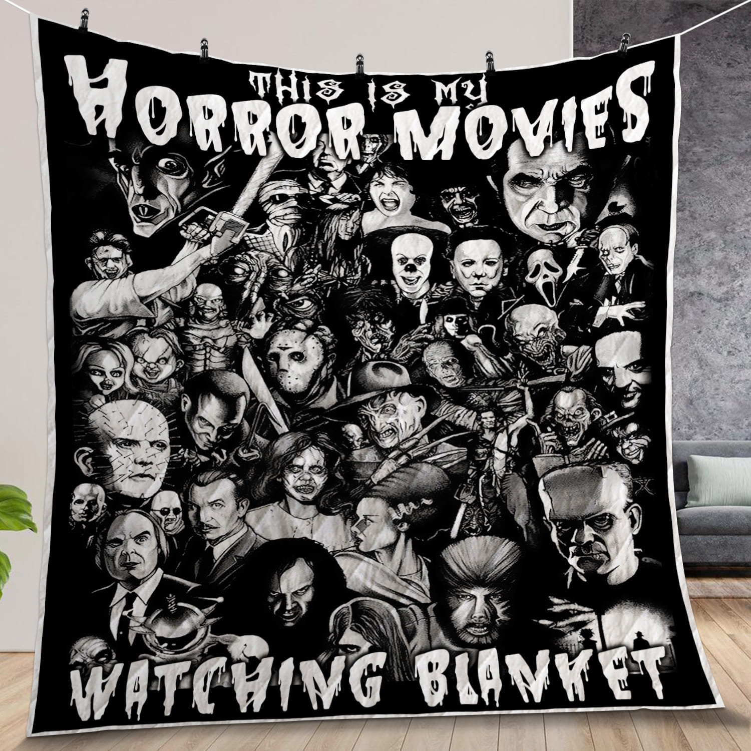 This Is My Horror Movies Watching Quilt Gift Ideas For Fans, For Halloween
