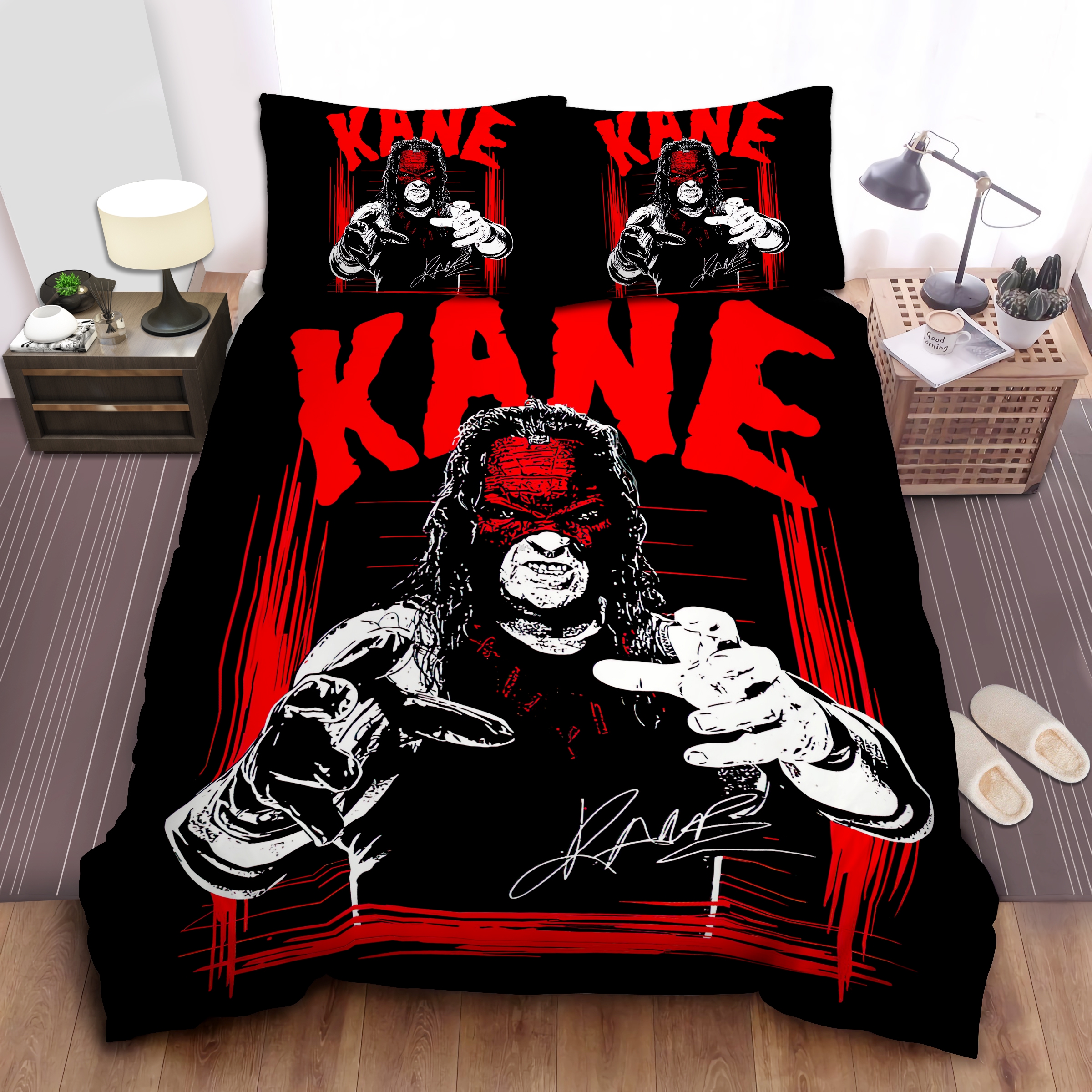 Wwe Kane Horror Style Art Bed Sheet Spread Comforter Duvet Cover Bedding Sets, For Halloween